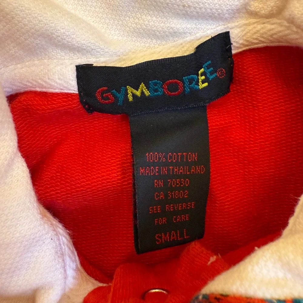 Vintage Gymboree Girls Red Plaid Trimmed Button Up‎ Cotton Jacket Small Holiday